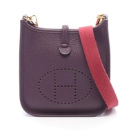 【二手】愛馬仕 HERMES Evelyne TPM Cassis 皮革單背包 Evelyne Amazon TPM Cassis 女士二手 A