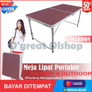 PROMO HARGA TERMURAH - Meja Lipat Portable / Meja Lipat Koper / Meja Laptop Lipat Portable / Meja Lipat Belajar / Meja Kerja Uk 120cm x 60cm - Kaki Bulat