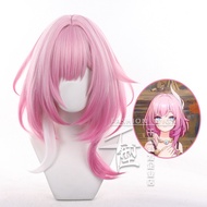 HSR Cyrene Cosplay Wig Short Pink White Mixed Heat Resistant Synthetic Hair