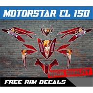 Motorstar CL 150 full body decals, free rim decals