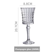 Champagne Cup Elegant Crystal Glass Mojito Embossed Glass Party Bar Red Wine Goblet Glass