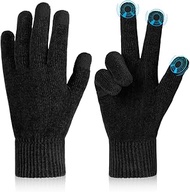 Knit Gloves, Thermal, Men's, Smartphone Compatible, Winter, Thermal Gloves, Chenille, Ultra Lightwei