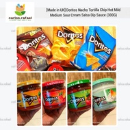 [Made in UK] Doritos Nacho Tortilla Chip Hot Mild Medium Sour Cream Salsa Dip Sauce (300G)