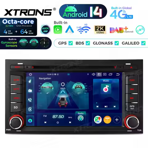 XTRONS 7" Android 14 4+64G Car Radio for Seat Leon 2013-2018 Car Stereo Multimedia DVD Player DSP Ca