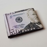 [JURAGAN TAS] REAL PIC Men's Wallet with DUIT DOLAR Motif USD50 Short Wallet with 50 DOLAR Money Pic