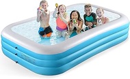 Inflatable Pool for Kids and Adults-118" X 71" X 22" Full-Sized Inflatable Swimming Pool Leakproof B