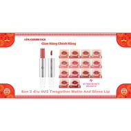 ( 4U2 ) Convenient 2-Headed Lipstick 4U2 Twogether Matte And Gloss Lip - Long-lasting Matte Lipstick