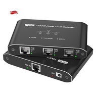 RJ45 for IP Cameras VoIP Phones 328 Ft Range Gigabit PoE Switch 1 in 3 Out 30W Per Port Network Hub