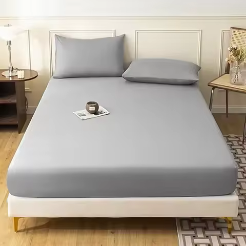 Fitted Bed Sheets with Elastic Band Anti-slip Adjustable Mattress Protector Double Bed Sheets 150/18