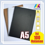 Notebook Jurnal A5 Garis/Line Kotak/Grid Titik/Dotted Polos Hvs 100 Buku Diary Buku Catatan Murah