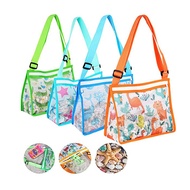 JESERY Boys Travel Printed Handbag Girls Shoulder Bag Sand Toy Children Outdoor Kids Shell Bags Storage Bag Mesh Beach Bag Beach Toys Pouch