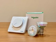 Schneider 施耐德燈光調光器及Philips GU10 可調光LED射燈膽