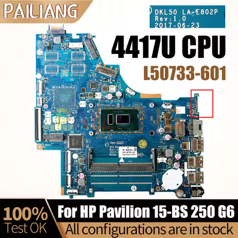 LA-E802P For HP Pavilion 15-BS 250 G6 Notebook Mainboard L50733-601 SRESH 4417U Laptop Motherboard F