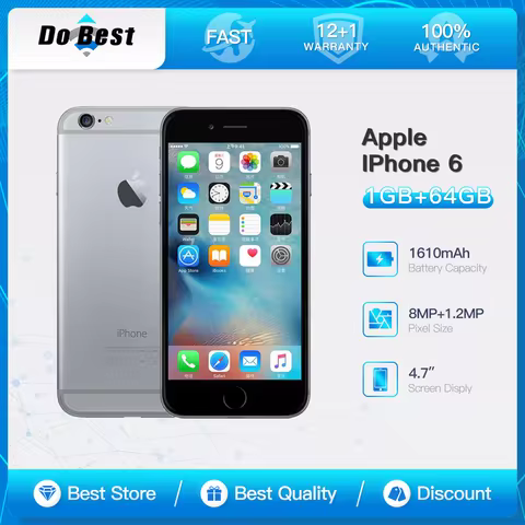 Apple iPhone 6 4G LTE Mobile Phone 4.7 Inches IPS LCD Touch ID Unlocked A8 Dual Core iOS Cell Phone 