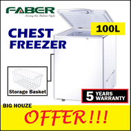 Faber FREDDO115 Dual Mode Chest Freezer 100L 2 IN 1 with Refrigerator Fridge Mode Energy Saving Peti Sejuk Beku (5 Years Warranty) FZ-F128 Larger than 80L