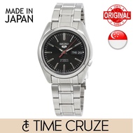 [Time Cruze] Seiko 5 SNKL45J  Automatic Japan Made Black Stainless Steel Black Dial Men Watch SNKL45 SNKL45J