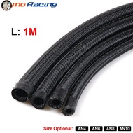 IP AN4 AN6 AN8 AN10 Universal Fuel Hose Oil Hose Oil Pipe Fitting Hose Kit Nylon Braided Hose(Black)