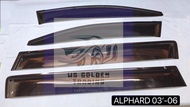 Toyota Alphard ANH10 (1st Gen) 2002-2008 Door Visor (Big 12cm Width)
