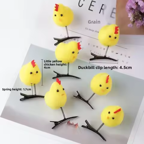 Cute Cartoon Chicken Hair Clip Plush New Year Baby Headwear Zodiac Animal Baby Girl Hair Accessories