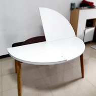 白色四分可折疊式對折圓臺桌面板4折餐桌圓形4塊大圓桌12/10/16人