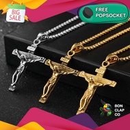 Titanium Jesus Cross Necklace for Men and Women Catholic Christian Necklace/ Jesus Cross Pendant/