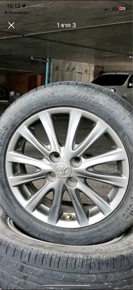 ล้อแม็กซ์ vios สีเงิน ขอบ15 4รู100 พร้อมยาง 185/60/15 1 วง ราคาต่อวง