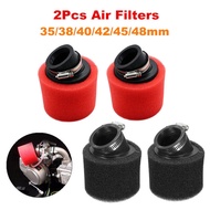 2Pcs 35/38/40/42/45/48mm Universal Bend Elbow Neck Sponge  Motorcycle Air Filters / Fit For ATV Scoo