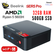 Beelink SER5 Pro Mini PC AMD Ryzen 5 5600H Windows 11 Pro WiFi 6E 32GB DDR4 RAM 500GB NVME SSD Mini Laptop Mini Computer