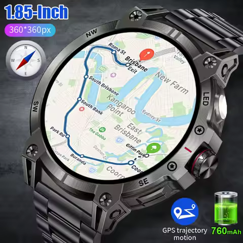 LIGE Steel 1.85" Bluetooth Call Smart Watch Men Sports Fitness Tracker Watches Outdoor LED Flashligh