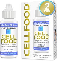 Cellfood Liquid Concentrate - 1 fl oz, 2 Pack - Oxygen + Nutrient Supplement - Supports Immune System, Energy, Endurance, Hydration &amp; Overall Health - Gluten Free, Non-GMO, Kosher - Makes 22+ Quarts