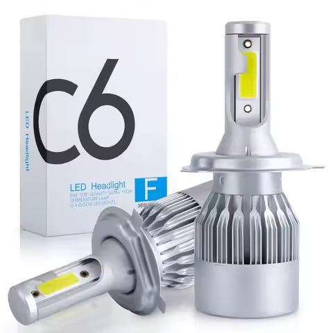 2pcs C6 72W H11 H4 Hi/Lo H1 H7 COB LED H11 HB3 9005 HB4 9006 Car Headlight Bulbs Car Fog Light 12V 7