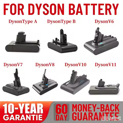 Battery Vacuum Cleaner Rechargeable Battery for Dyson V6 V7 V8 V10 V11 Series SV07 SV09 SV10 SV12 DC