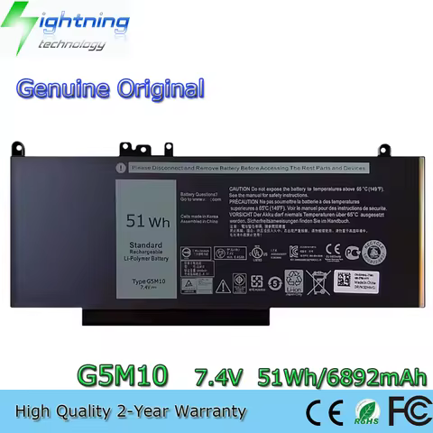 New G5M10 Original Battery for Dell Latitude 3160 E5470 E5450 E5550 E5570 R0TMP 8V5GX