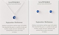September (Sapphire) Birthstone Necklace & Earrings Set Created with Austrian Crystals