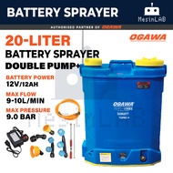 (Twin Pump) Ogawa Battery Sprayer Pump 20L SDB20 Mesin Pam Racun Bateri Knapsack Tong Racun Turbo