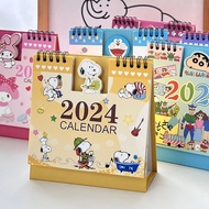 Ins Style Cute Snoopy Shin-Chan Cartoon Kuromi Melody Desk Calendar Girl Heart Decoration Notepad 2023 Calendar Memo Doraemon Planner