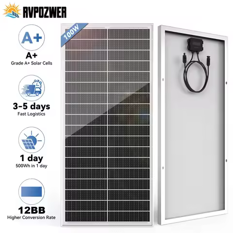RVPOZWER 100W 12.8V 12BB Solar Cell Monocrystalline Solar Panel High Efficiency Solar Module Charge 