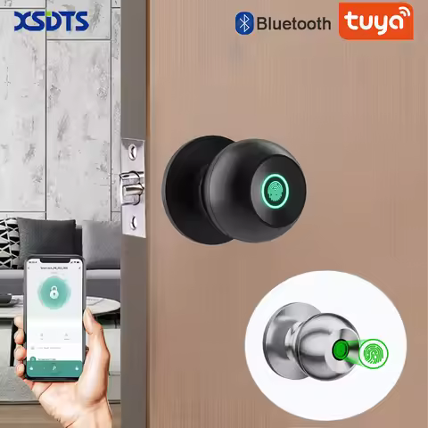 XSDTS With Tuya Biometric Fingerprint Smart Door Lock Electronic Lock Keyless Security Door Entry Ho