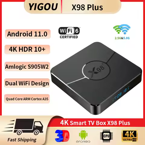 New TV Box X98 Plus Android 11.0 Amlogic S905W2 Smart TV 2.4G&5G Dual Wifi Bluetooth5.0 4GB 32GB for