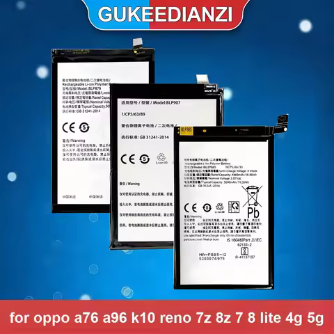 Mobile Phone Battery Stable BLP879 BLP907 BLP885 4500-5000mAh For Oppo A76 A96 K10 Reno 7Z 8Z 7 8 Li