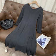 Pure Desire Style Long Sleeve Dress French Style Autumn New High Waist Draping Elegant Slimming Skir