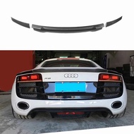 For Audi R8 three-section carbon fiber rear spoiler, trunk wings 2007-2015