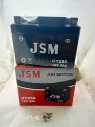 AKI MOTOR JSM GTZ5S 12V 5AH FULL KERING NANO GEL BATTERY TANPA ISI AIR AKI BEAT KARISMA VARIO OLD MIO REVO VIXION