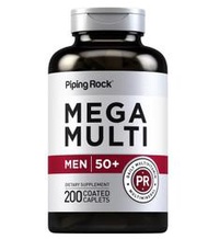 【全館免運】Piping Rock 50歲以上男性綜合維他命 含菸鹼酸 葉酸 生物素 鋅 鉻 葉黃素 200顆