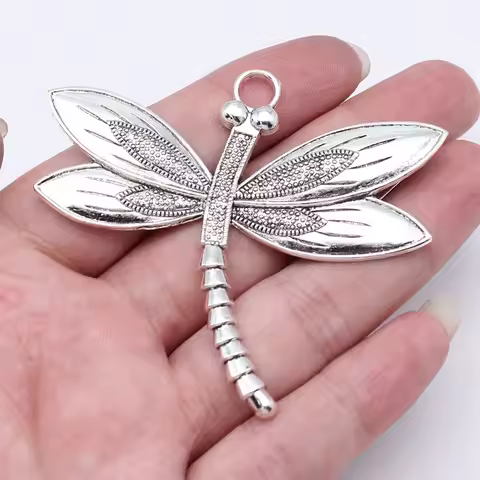 WYSIWYG 2pcs 67x59mm 2 Colors Dragonfly Charms Pendant For DIY Jewelry Making Handmade Jewelry Craft