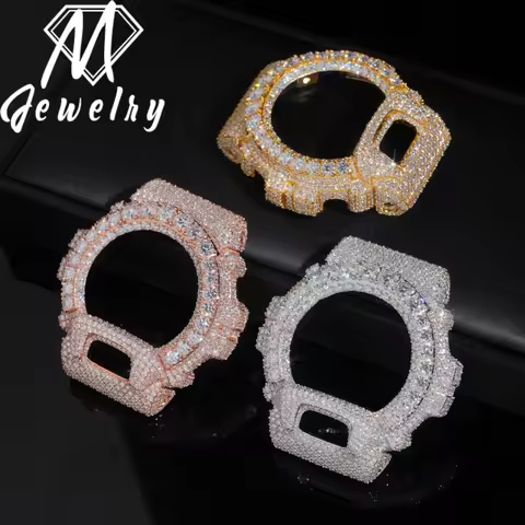 High Quality Iced Out GM6900 Watch Case Brass Moissanite Fully Iced G-Shock Bezel Mod Kit Hip Hop Ra
