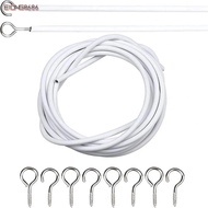 EIONG8686KM 1Set Curtain Spring Rope, PVC Steel White Window Cord Cable , 2/3/4/5 Meters with HOOKS 