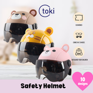 Toki - Motor Safety Helmet Kids Motorcycle Cute Cartoon Children Helmet Topi Kanak Kanak Budak Free Size With Visor