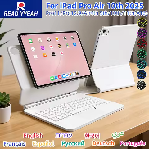 Upgraded Wireless Magic Keyboard For iPad Air Pro 13/12.9/11/10.9in Cover for iPad A16 11th 10th Gen