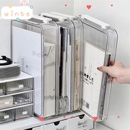 WINTE Document Storage Box, Transparent Dustproof And Moisture-Proof A4 Stackable Storage Box, Paper